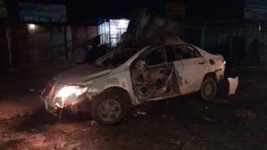 تصویر یک تن در انفجار موتر کرولا در مزارشریف زخم برداشت.