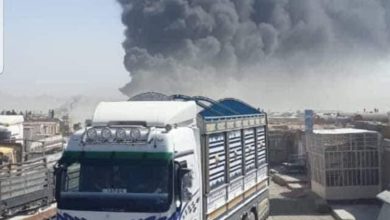 Photo of Fire in Sheikh Abu Nasr Farahi port of Farah province