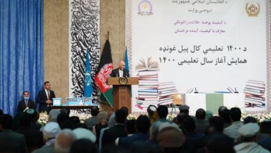 تصویر سال تعلیمی ۱۴۰۰ با نواختن زنگ مکتب از سوی رئیس جمهور غنی در ارگ آغاز شد