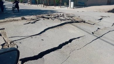 تصویر طالبان پل ورودی بازار ولسوال اوبه هرات را تخریب کردند