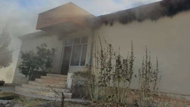 تصویر شلیک هاوان در بغلان؛ انستیتیوت تخنیکی و مسلکی این ولایت آتش گرفت