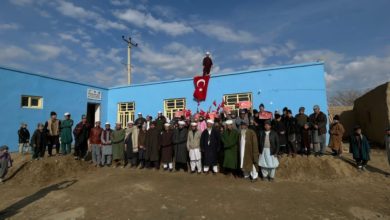 تصویر یک باب درس‌خانه در ولایت فاریاب از سوی نهاد «ترک یورتلری» اعمار و به بهره‌برداری سپرده شد