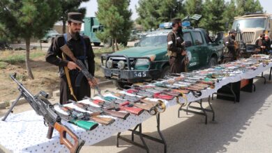 تصویر یک انبار اسلحه و مهمات در بلخ کشف و ضبط شد