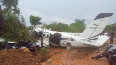 تصویر سقوط یک هواپیما در برازیل جان ۱۴ تن را گرفت