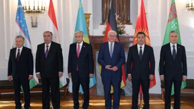 Almanya Cumhurbaşkanı ve Başbakanı Orta Asya liderleriyle bir araya geldi fotoğrafı