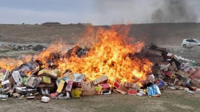 Belh vilayetinde tarihi geçmiş 21 ton ilaç ve gıda ateşe verildi fotoğrafı