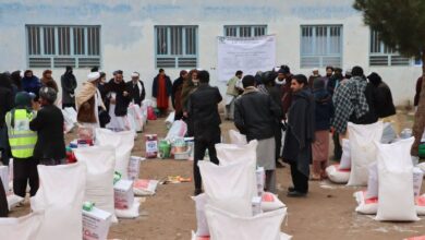 تصویر توزیع کمک برای 400 خانواده در ولسوالی انجیل