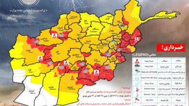تصویر وزارت ترانسپورت و هوانوردی امروز و فردا باران های شدید، طوفان و سیلاب ها را در کشور پیش بینی کرده است