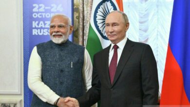 Photo of Indian Prime Minister in a meeting with Putin: