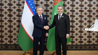 تصویر اؤزبگیستان بیلن تۆرکمنیستان ینگ یوُلباشچیلاری تلفن آرقالی دوشوشدی