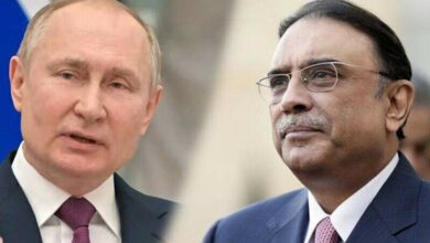 Photo of Zardari meeting with Putin in Turkmenistan