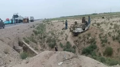تصویر حادثه ترافیکی در غزنی دو کشته و چهار زخمی برجا گذاشت