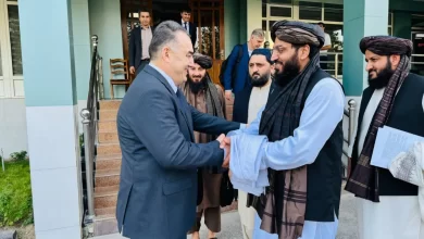 تصویر داکتر عبدالباری عمر با وزیر انرژی تاجیکستان پیرامون پروژه کاسا ۱۰۰۰ صحبت کرد؛