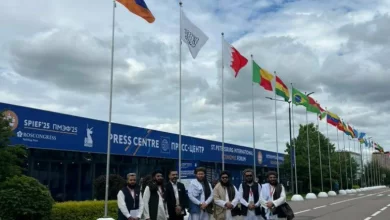 تصویر اشتراک هیات امارت اسلامی در کنفرانس و نمایشگاه اقتصادی ۲۰۲۵ روسیه