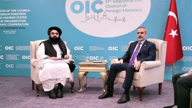 تصویر در دیدار متقی با هاکان فیدان وزیر خارجه ترکیه بر گسترش همکاری‌های دوجانبه تأکید شد