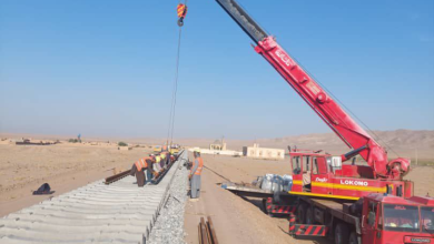 تصویر کار فاز نخست بخش چهارم خط آهن هرات – خواف ۸۷ درصد پیشرفت کرده است