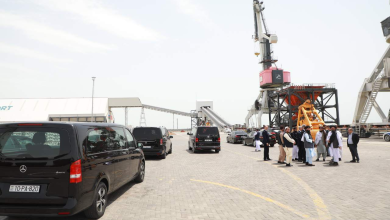 تصویر آذربایجان زمینه صادرات کالای تجارتی افغانستان را از بندر بحری باکو فراهم می‌کند