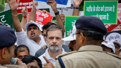 Photo of Rahul Gandhi among opposition leaders detained during protest against India election panel