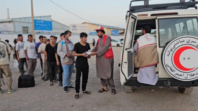 تصویر تداوم خدمات بشردوستانه هلال‌احمر افغانی برای مهاجرین برگشتی در مرز اسلام‌قلعه ولایت هرات