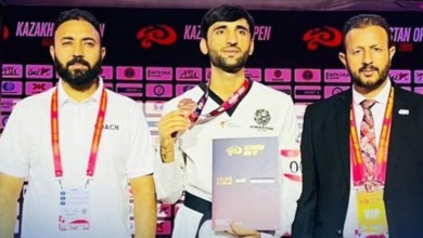 تصویر کسب مدال نقره توسط ورزشکار افغان در مسابقات بین‌المللی تکواندوی قزاقستان 