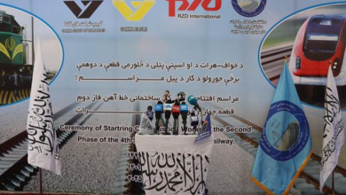 تصویر فاز دوم قطعه چهارم خط آهن هرات-خواف به ارزش بیش از ۵۴ میلیون دالر افتتاح شد