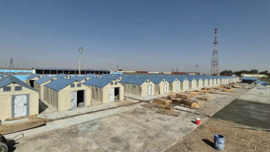 تصویر ساخت کمپ‌های اسکان موقت برای مهاجرین در مرز اسلام‌قلعه هرات 