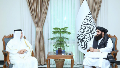 تصویر دیدار خداحافظی سفیر قطر در کابل با وزیر خارجه امارت اسلامی 