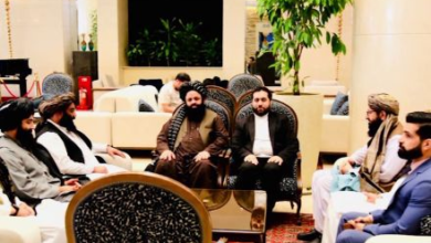 تصویر هیئت امارت اسلامی افغانستان در نشست «ایکو» تهران شرکت می‌کند 