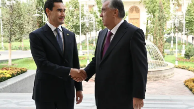 تصویر Türkmenistanyň Prezidenti  Täjigistanyň  Prezidentini  doglan güni bilen gutlady  