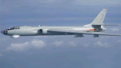 تصویر رزمایش هوایی چین با بمب‌افکن‌های H-6K در اطراف تایوان 