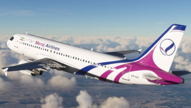 تصویر آغاز رسمی پروازهای شرکت هوایی «معراج» ایران به مزارشریف 