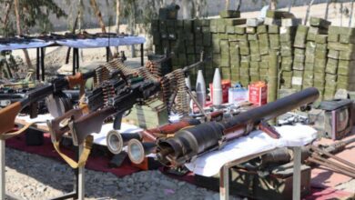 تصویر کشف و ضبط انبار بزرگ سلاح و مهمات در ولسوالی علیشنگ لغمان 