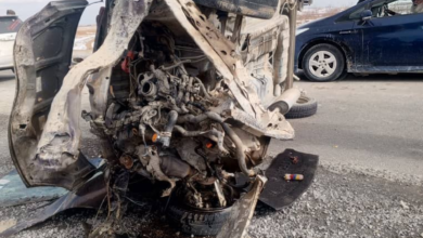 تصویر رویداد ترافیکی مرگبار در شاهراه کابل–کندهار؛ یک کشته و هفت زخمی در ولسوالی قره‌باغ غزنی