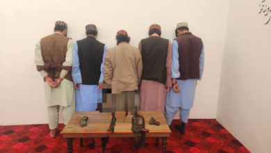 تصویر دستگیری پنج دزد مسلح در ولسوالی چمتال بلخ