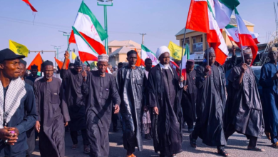 تصویر تظاهرات گسترده مردم نیجریه در سوگ شهادت آیت‌الله خامنه‌ای