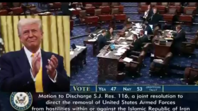تصویر سنای آمریکا بار دیگر به ادامه جنگ با ایران رأی داد
