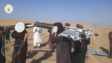 تصویر وزارت دفاع امارت اسلامی: پهپاد رژیم نظامی پاکستان در آبچکان لوگر سرنگون شد