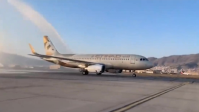 تصویر برای نخستین‌بار؛ شرکت هوایی اتحاد امارات پروازهای خود را به افغانستان آغاز کرد