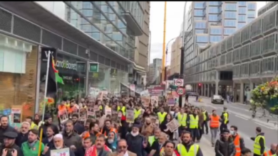 تصویر تجمع افغان‌های مقیم ناروی در اسلو؛ محکومیت تجاوز رژیم نظامی پاکستان به کنر