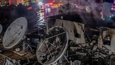 تصویر نابودی مرکز ارتباطات ماهواره‌ای جنوب تل‌آویو پس از حمله موشکی ایران در موج ۳۳ عملیات «وعده صادق ۴»