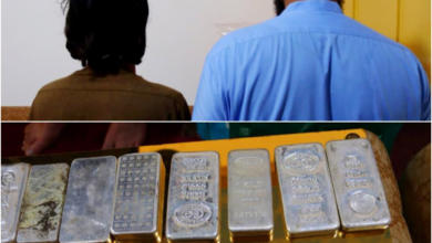 تصویر بازداشت دو تن به اتهام سرقت ۲۳ کیلوگرم نقره در کنر