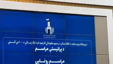 تصویر رونمایی از وب‌سایت «پرمختگ» به‌عنوان راهنمای رسانه‌های افغانستان در ارگ