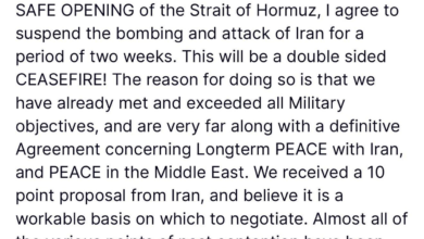 تصویر ترامپ: با تعلیق حمله به ایران برای دو هفته موافقت کردم