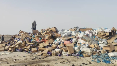 تصویر حریق ۵۲ تُن مواد تاریخگذشته و اجناس قاچاقی در نیمروز