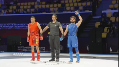 تصویر سمیع‌الله حمیدی برای کسب مدال طلای رقابت‌های آسیایی MMA به میدان می‌رود