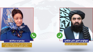 تصویر گفت‌وگوی تلفنی متقی و دیکارلو درباره بهبود روند کمک‌های بشردوستانه به افغانستان