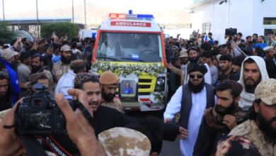 Photo of Thousands pay final respects as Afghan cricketer Shapoor Zadran buried in Kabul